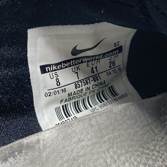 Mens Size 8 NikeLab Dunk Lux Low Black Thick Leather Skate Sneakers Shoes Rare - Picture 10 of 12